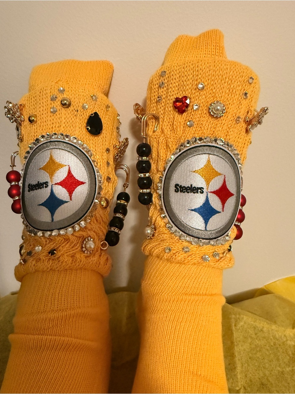 Pittsburgh Steelers Bling Scrunch Socks – Rhinestone Game Day Socks